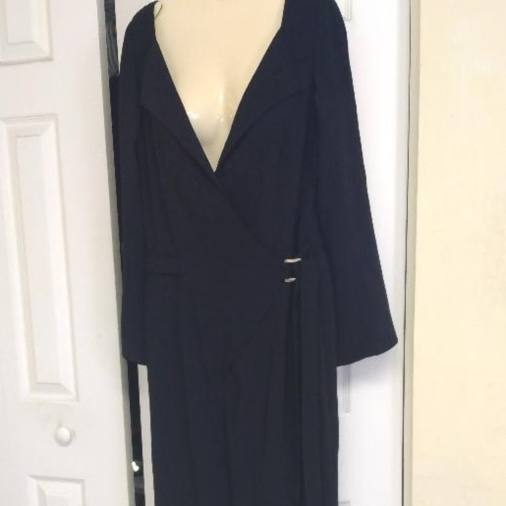 ❤️THIERRY MUGLER Couture Black Wrap Runway Wide Leg JumpSuit Romper Pants… - Picture 9 of 16